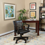 OSP Home Furnishings Deluxe Wood Banker's Chair Black Finish