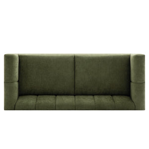 English Elm Modern Chenille Loveseat with Pocket Spring Support for Apartment Living Rooms Green N763S000070F