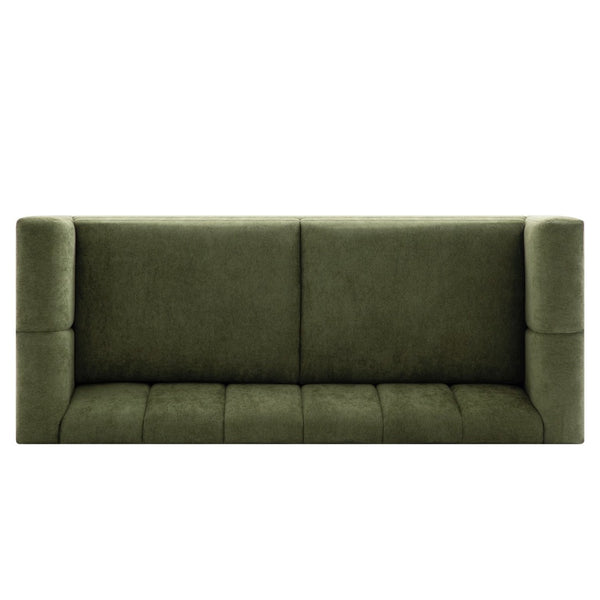 English Elm Modern Chenille Loveseat with Pocket Spring Support for Apartment Living Rooms Green N763S000070F