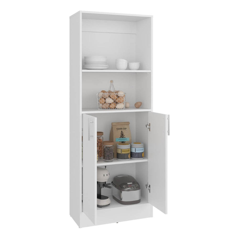 English Elm Flovilla Tall Storage Cabinet with Open Shelves and Closed Compartment for Home Office B097P474300