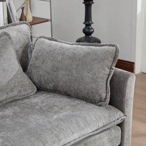 English Elm Cloud Loveseat Modern Sectional with Chenille Upholstery for a Cozy Living Space Gray W1143S00058