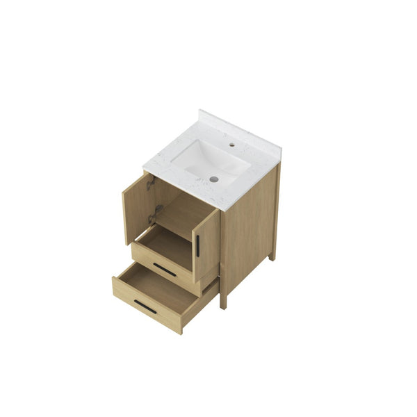 English Elm 24" Freestanding Bathroom Vanity with Countertop Soft Close Storage Melamine Cabinet T3785P442249