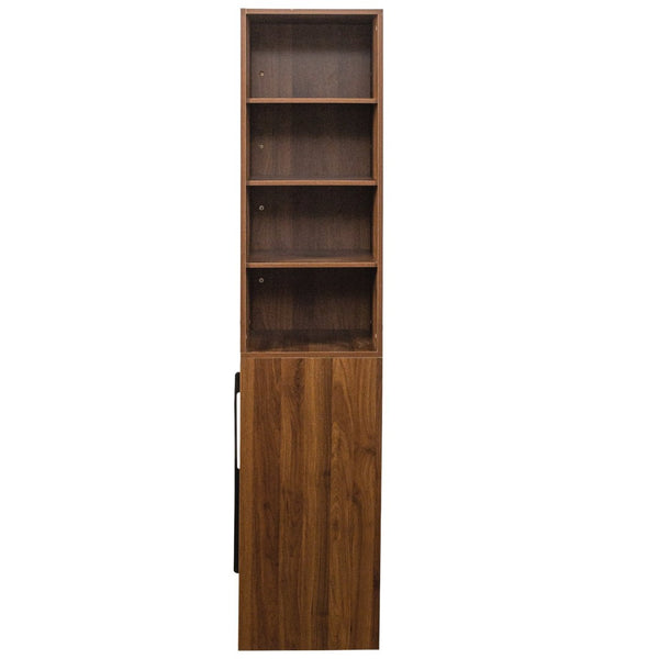 English Elm 70.87"h Tall Storage Cabinet Glass Panel Doors Asymmetric Drawers Modern Hallway Organizer W331S00213