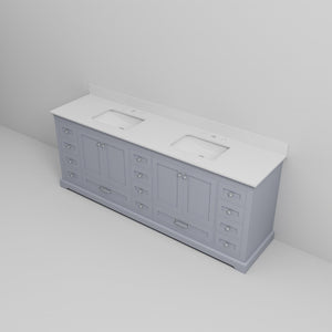 English Elm Dark Grey Double Bath Vanity 84 in W x 22 in D with Cultured Marble Top, Soft-Close Drawers, Storage B2731P258428