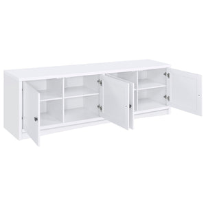 English Elm Lunetta Wide Media Console Four Door Cabinet Engineered Wood for Living Rooms White B062P447780
