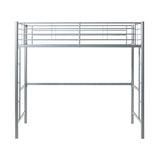 English Elm Walker Edison - Modern Industrial Twin Over Loft Metal Bunk Bed Frame With Integrated Guardrails - Silver