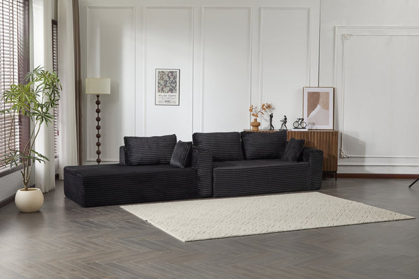 English Elm Compression Modular Sectional Couch With Soft Chaise, Versatile L-Shape Sofa For Cozy Living Spaces W3723S00001