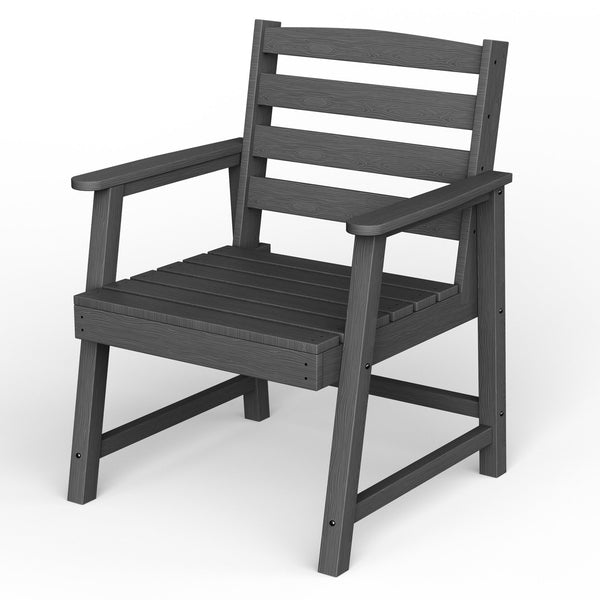 English Elm 7-piece Outdoor Dining Set with Spacious 75" HDPE Table, Aluminum Legs and Waterproof Chairs, Durable Black T3898S00001