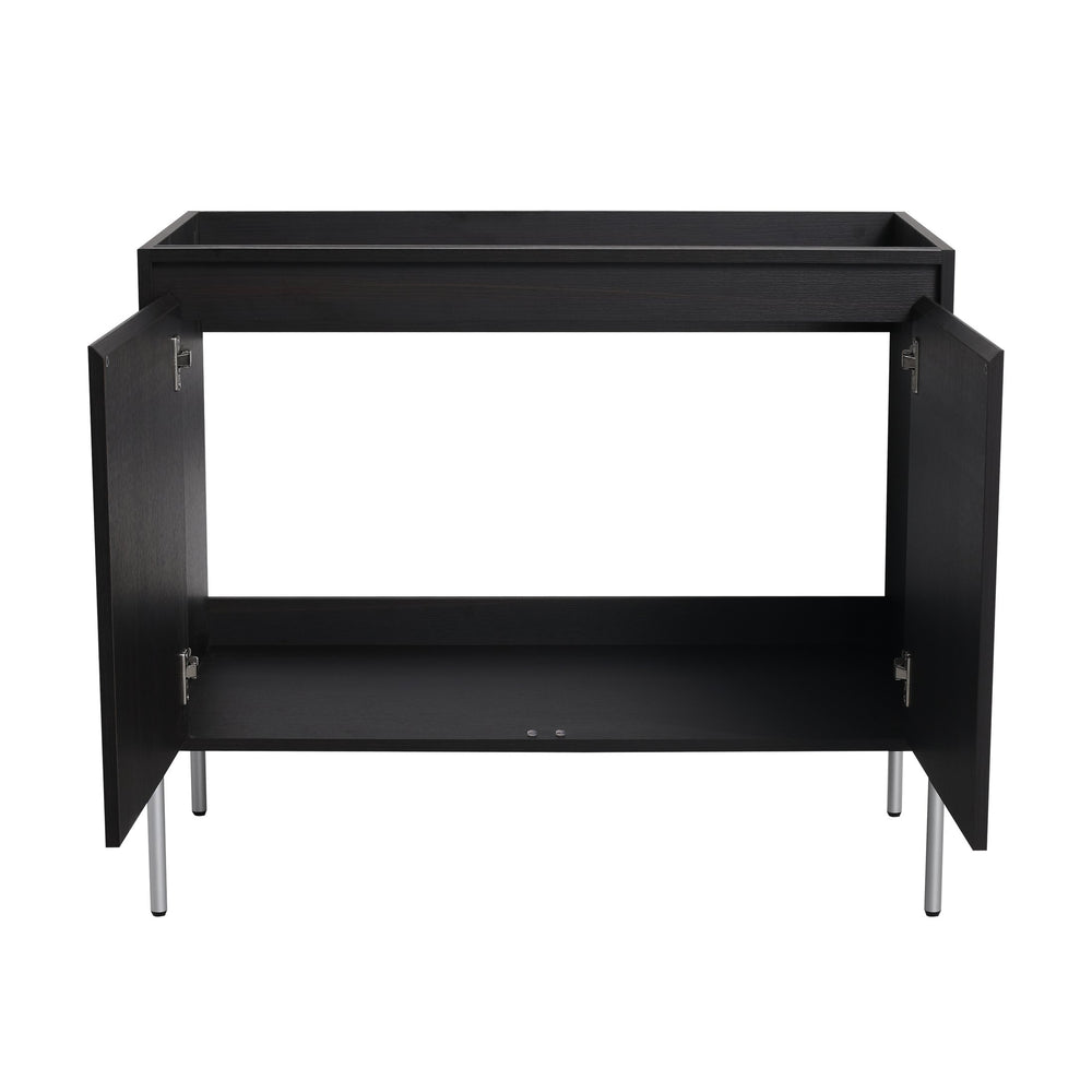 English Elm 36" Freestanding Bathroom Vanity Cabinet, Slim 37x21x6.3" Storage Console with Soft-Close Doors, KD Package Excluding Sink W1972P243177
