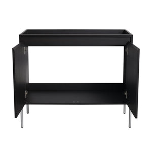 English Elm 36" Freestanding Bathroom Vanity Cabinet, Slim 37x21x6.3" Storage Console with Soft-Close Doors, KD Package Excluding Sink W1972P243177