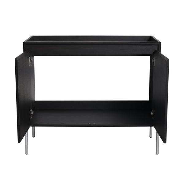 English Elm 36" Freestanding Bathroom Vanity Cabinet, Slim 37x21x6.3" Storage Console with Soft-Close Doors, KD Package Excluding Sink W1972P243177