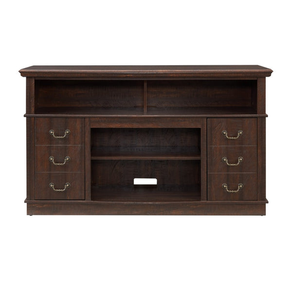 English Elm Retro 60 Inch Media Console with Enclosed Storage Mid Century Modern Living Room W2275P460426