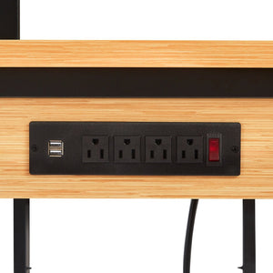 English Elm 48''adjustable Rolling Workbench Steel Frame Pegboard Outlets Garage Workshop W1162P223029