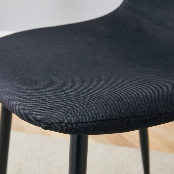 English Elm Table And Chair Set - Modern Adjustable Lifting Table With Walnut Finish & 4 Stylish Black Chairs W1151S03779-GIGA