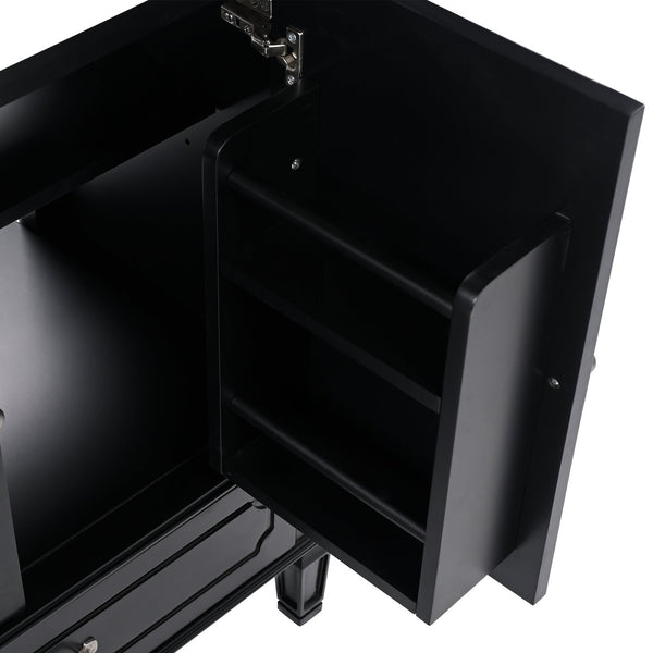 English Elm Christopher Knight Home® - 30" Bathroom Vanity with Sink Vintage Acacia Frame Ceramic Basin Soft-Close Doors & Storage Black N759P313313B