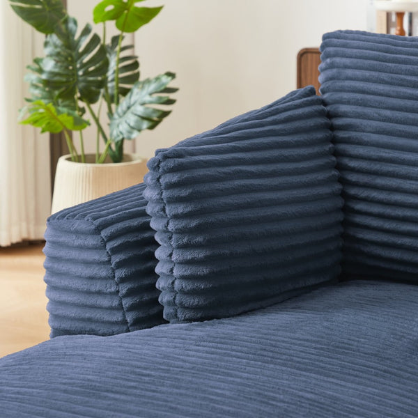 English Elm Oversized Corduroy Chaise Lounge Chair – Comfy Upholstered Sofa For Small Spaces, No Assembly Needed! W2339P317973-GIGA