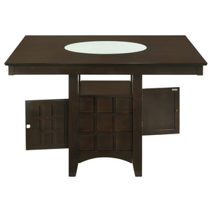 English Elm Tolland Counter-Height Cappuccino Dining Table with 1-Door Storage, Lazy Susan & Seating for Eight B062S00798