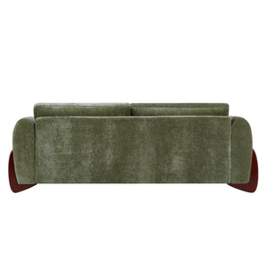 English Elm Christopher Knight Home® - 89"L Olive Green Chenille Sofa – Stylish Comfort For Compact Spaces, Durable Construction & Pillows N771P345832L_N771P345833L