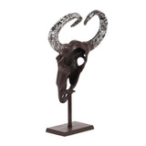 Christopher Knight Home® - Noble House - Autrey Handcrafted Aluminum Bull Skull Decor with Stand, Bronze