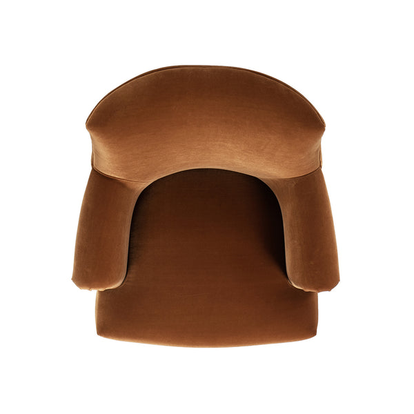 English Elm Jennifer Taylor Home - Eloise Handcrafted 30" Pleated Sock-Arm Accent Chair with Camelback Silhouette and Solid Wood Legs Burnt Orange B2719P385741