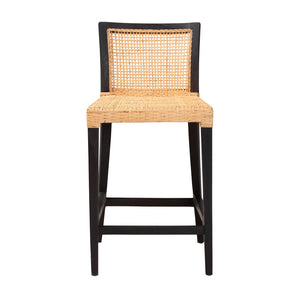 English Elm Mid-century Modern Solid Wood Woven Rattan Dining Chair for Organic Warm Interiors B2750P420378