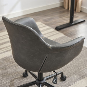 English Elm Mid-Century Minimalist Office Chair with Recline, Adjustable Ergonomic Support and Wide Stable Base Black W1143P173516