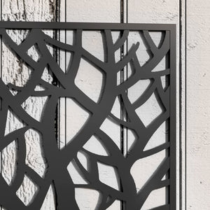 English Elm Outsunny Powder Coated Metal Raised Garden Bed with Trellis and Decorative Tree Panel W2225P485561