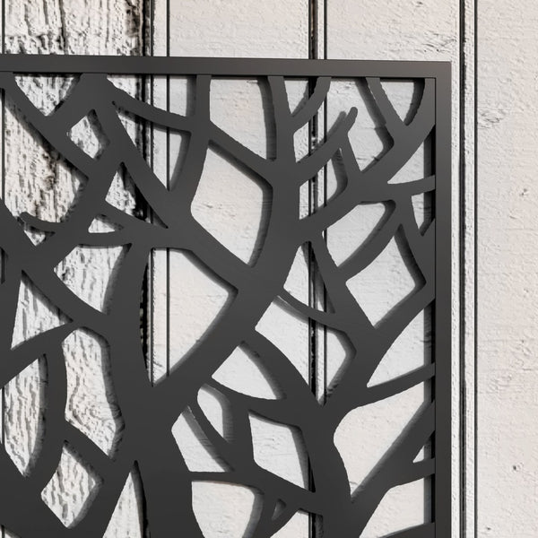 English Elm Outsunny Powder Coated Metal Raised Garden Bed with Trellis and Decorative Tree Panel W2225P485561