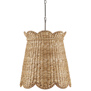 Annabelle Pendant - Artisan-Made Woven Light Fixture in Natural Water Hyacinth with Parisian Flair