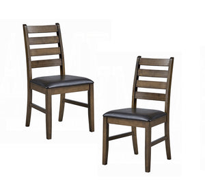 English Elm Walnut Scandinavian Dining Chairs Set of 2 — Padded Ergonomic Seat & Curved Back for Modern Comfort Brown,Walnut 40 L x 12 W x 20 H B2741P326655