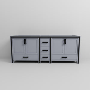 English Elm Dark Grey Double Bath Vanity - 84-Inch Spacious Design With Soft-Close Doors & Ample Storage Solutions B2731P260754