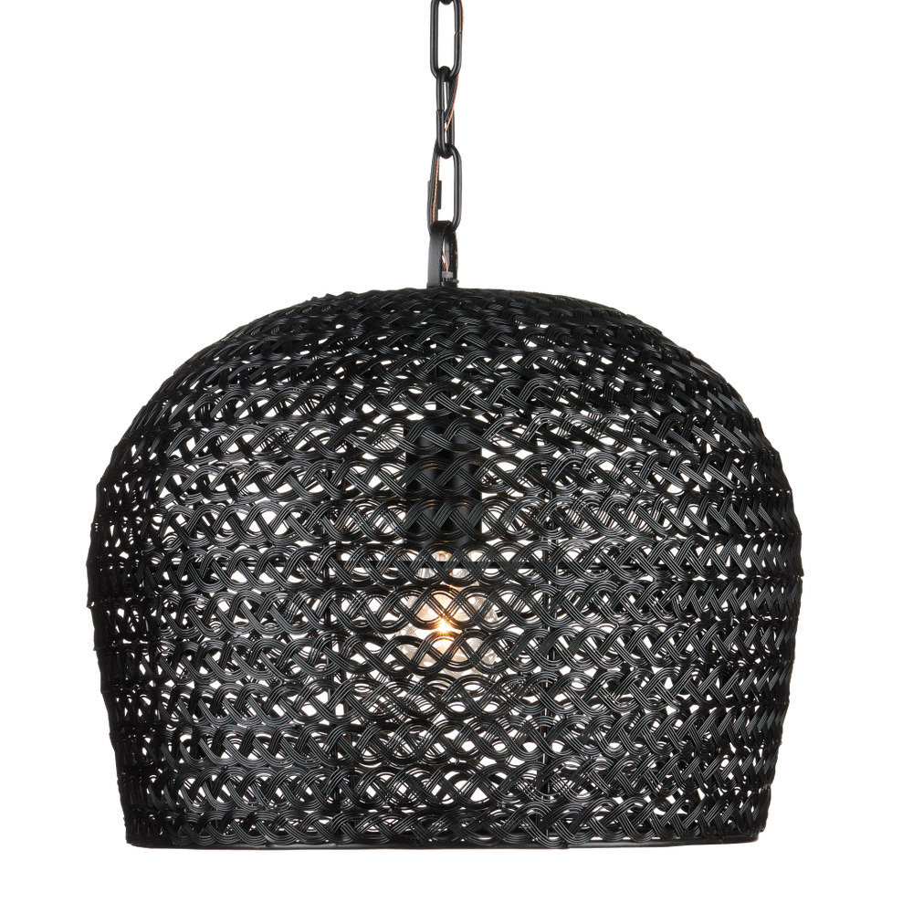 Piero Black Pendant Light - Satin Finish, Adjustable Height, Bohemian Design for Elegant Spaces