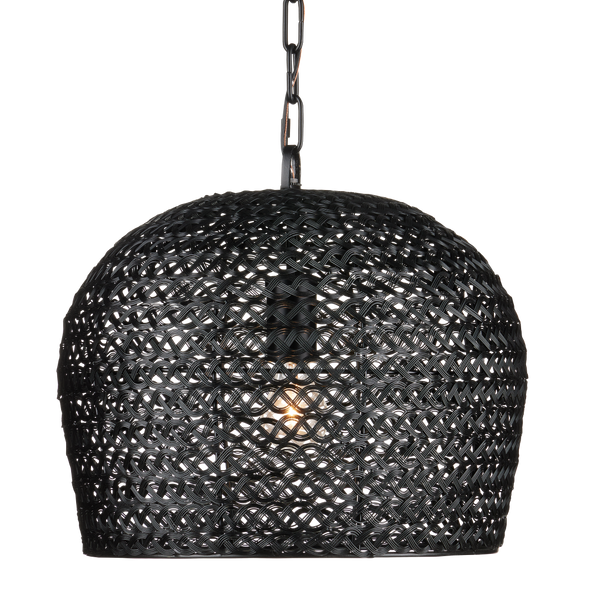 Piero Black Pendant Light - Satin Finish, Adjustable Height, Bohemian Design for Elegant Spaces