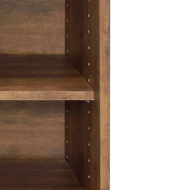 English Elm Waina Oak Finish Shoe Cabinet with Sliding Doors, 4 Compartments & Adjustable Shelves for Entryway B2726P256277