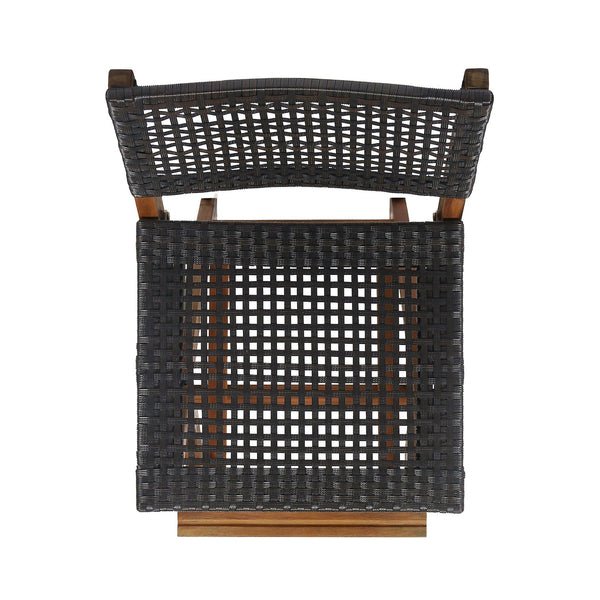 English Elm Christopher Knight Home® - 41.75" Outdoor Folding Acacia Wood Barstools with Wicker Seat, Weatherproof Foldable Patio Stools Teak 65093.00