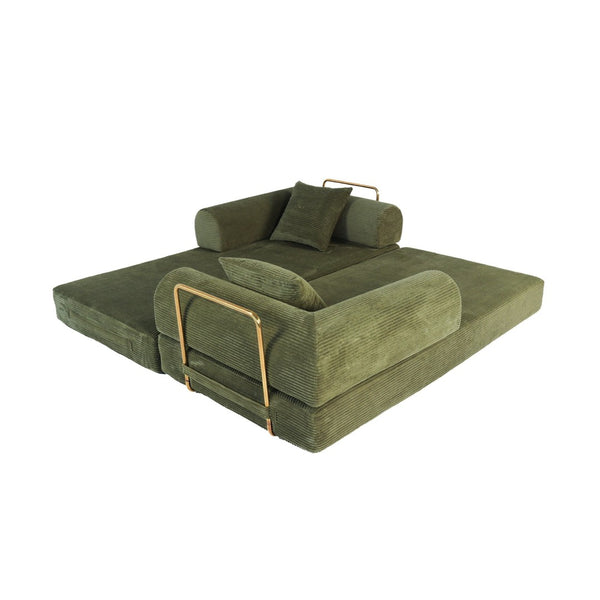 English Elm 2-in-1 Foldable Cloud Sofa Bed Plush Faux Fur Memory Foam Sleeper for Apartments W3422S00005