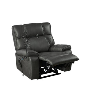 English Elm Recliner Power Lift with Dual OKIN Motors, Massage & Lumbar Heat, Infinite Recline, Cup Holders Gray W820S00024