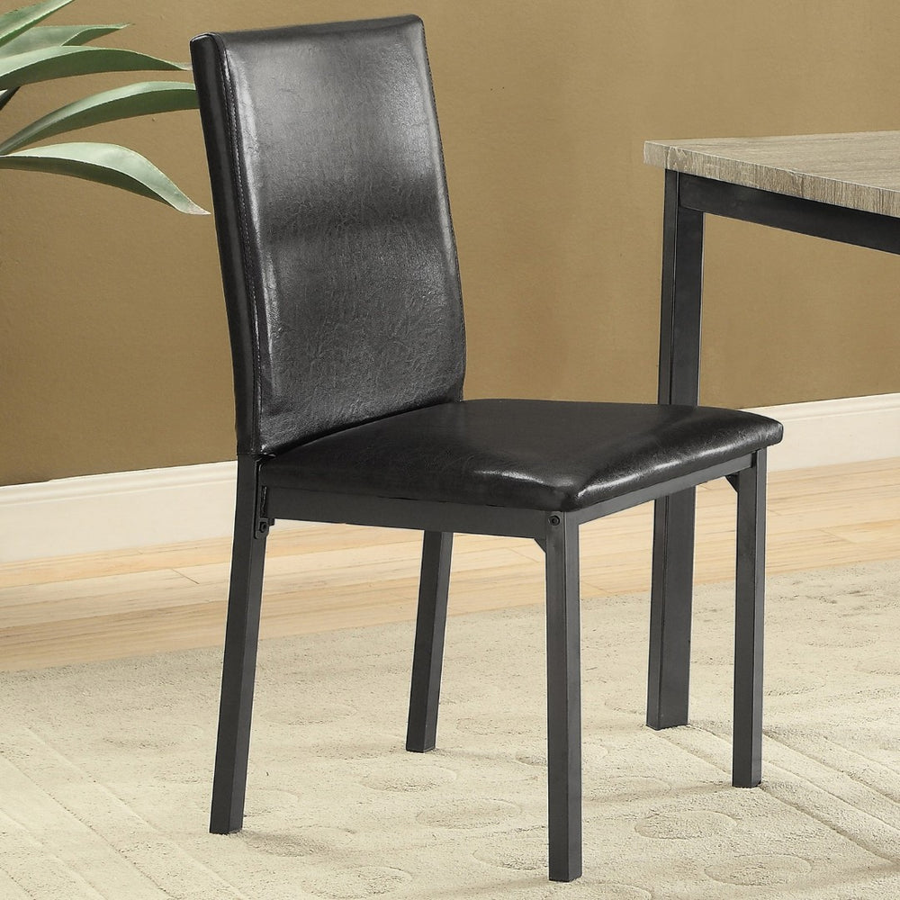 English Elm Set Of 2 Sleek Black Leatherette Side Chairs – Mid-Century Modern Elegance For Any Space B016P223059-GIGA