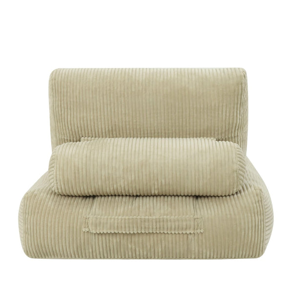 English Elm 70.8"corduroy Fabric Oversized Bean Bag Couch Plush Ergonomic Lounger for Dorm or Bedroom Camel W3975P440930