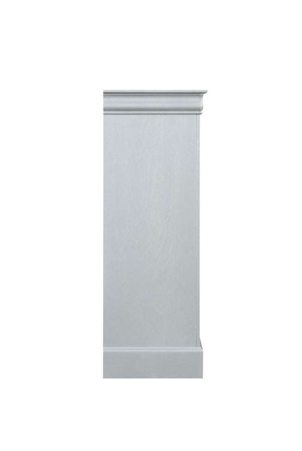 English Elm Louis Philippe Platinum Five Drawer Chest Solid Wood Bedroom Dresser Nickel Pulls B2726P252745