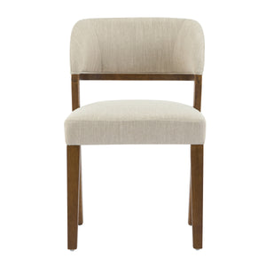 English Elm Christopher Knight Home® - Upholstered Back Side Dining Chair with Rubber Wood Legs, Cushioned Seat and Supportive Back for Stylish Comfort Walnut N768P283422W