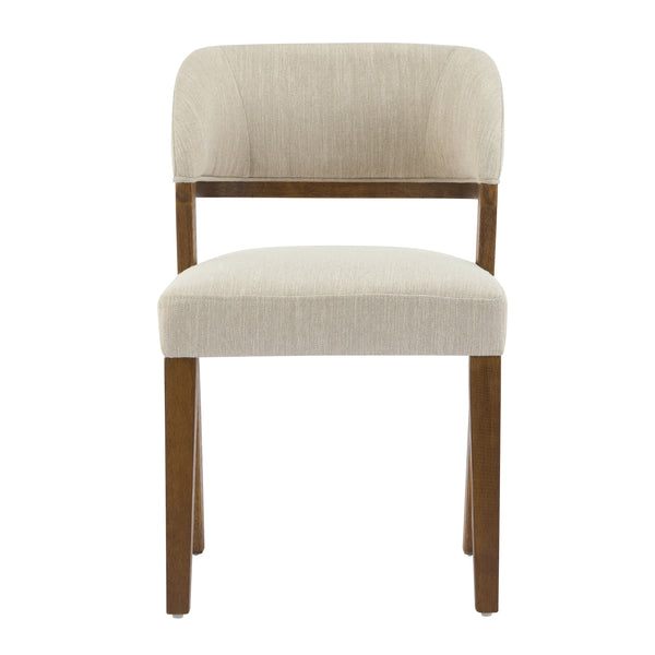 English Elm Christopher Knight Home® - Upholstered Back Side Dining Chair with Rubber Wood Legs, Cushioned Seat and Supportive Back for Stylish Comfort Walnut N768P283422W