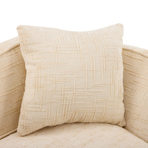 English Elm Beige Curved Two-Person Sofa with Chenille Fabric, Foam+Spring Support, 2 Pillows, Space-Saving Design W3612P350752