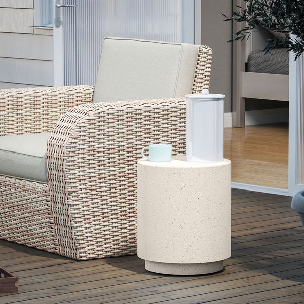 English Elm Nordic Cylindrical Side Table Imitation Concrete Ore Powder Build for Indoor Outdoor Use T3971P406034