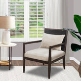 Lillie Transitional Handcrafted Seagrass Back Armchair with Removable Seat Cushion and Back Pillow