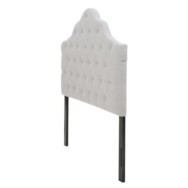 English Elm Christopher Knight Home® - Tufted Cloud-Shaped Upholstered Headboard Queen with Button Detail, Tall Solid Wood Frame & Metal Legs LIGHT GREY 59024.00LGRY