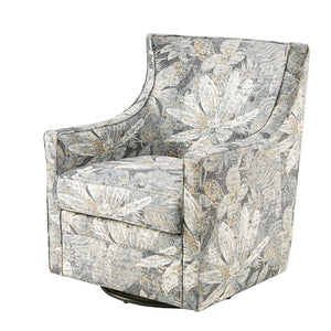 JLA Home Madison Park - Curve Curve-Back Swivel Glider Chair — Tufted Blue Upholstery, Plush Cushion, 360° Glide & No Assembly MP103-0731