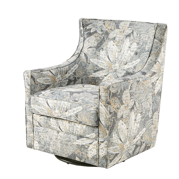 JLA Home Madison Park - Curve Curve-Back Swivel Glider Chair — Tufted Blue Upholstery, Plush Cushion, 360° Glide & No Assembly MP103-0731