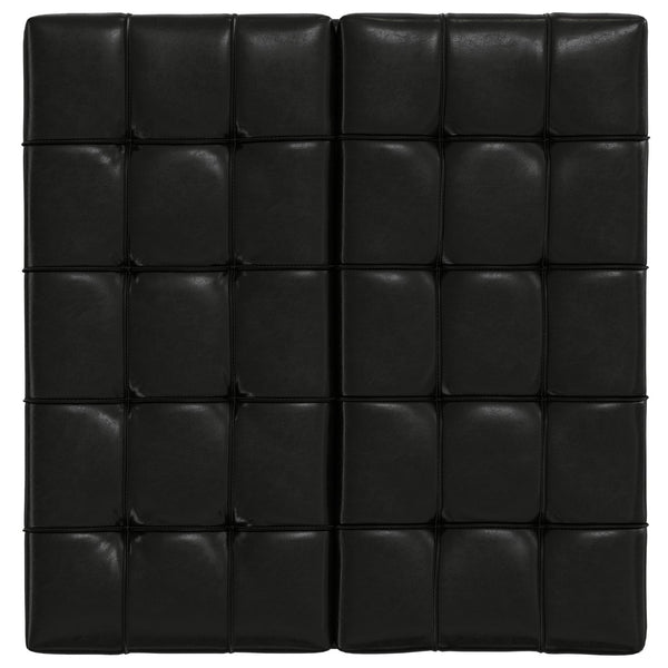 English Elm Laura Lift Top Storage Ottoman with Tufted Vegan Leather, Split Lift-Top, Dual Compartments for Living Room Seating Table Black B136P252711