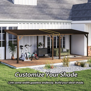 English Elm Gazebo Connector Kit Steel Expansion Linker for Wall Mounted Lean to Structures Brown W1859S00232